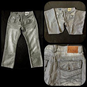 NWT Sarred Gult mens algodon distressed gray jeans